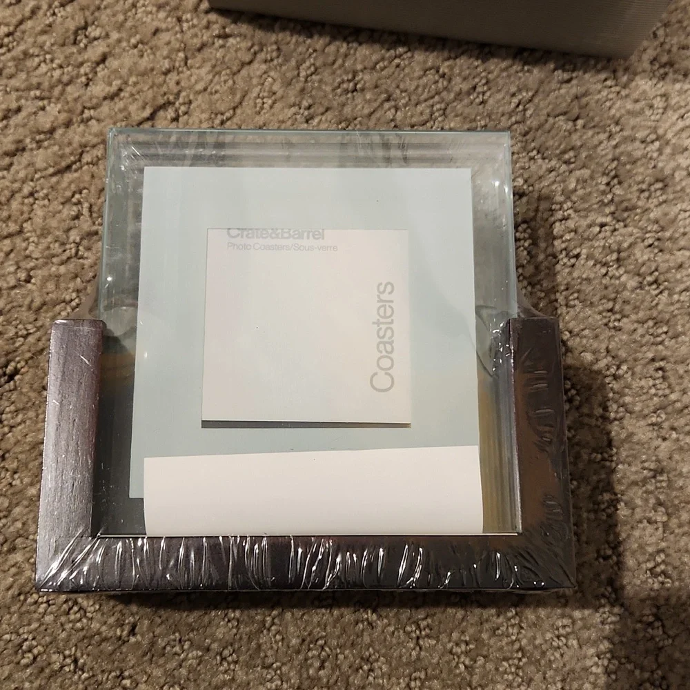 NEW Crate & Barrel Photo coasters.- PERFECT MOTHER'S DAY GIFT / BIRTHDAY GIFT